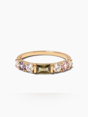 Olive & Piper Vale Ring | 14K Gold Plated | CZ Stones | Size 8 | NWOT